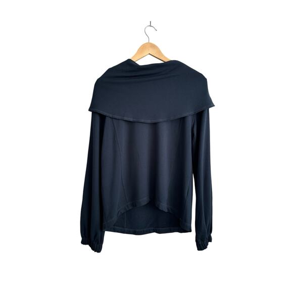 NEW Anthropologie Daily Practice Slouchy Cowl Navy Blue Cropped Boho Top Size XS - Picture 3 of 7